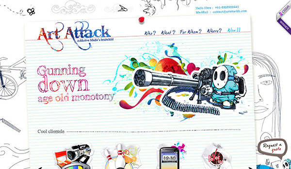 Art Attack do hoa ve tay thiet ke web