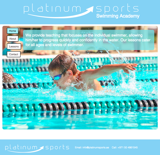 thiet ke web Platinum Sports 