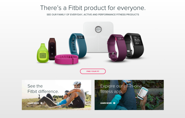thiet ke web flat design Fitbit