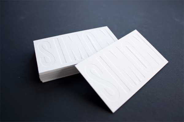 inkless-letterpress-white thiet ke business card toi gian