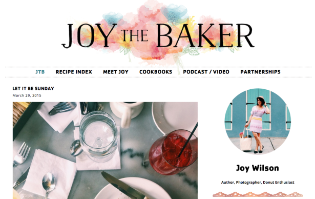 joy the baker thiet ke web