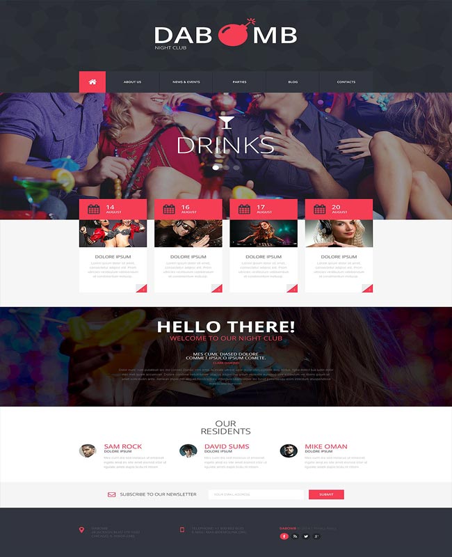 Dabomb - Modern Night Club Responsive thiet ke website chuyen nghiep