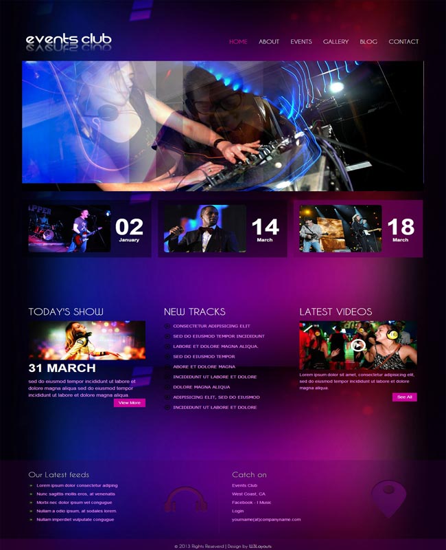 Events - thiet ke website mien phi