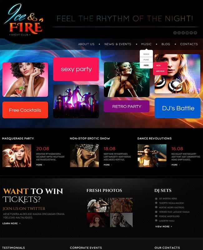 Ice Fire - Elegant Night Club Responsive thiet ke website chuyen nghiep