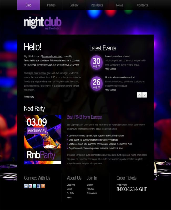 NightClub Dance - thiet ke website mien phi