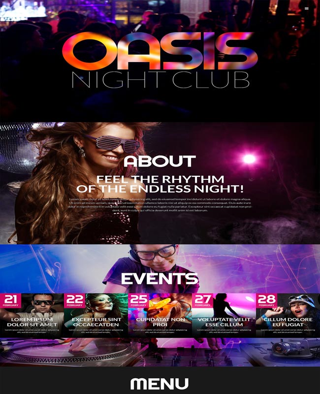 OASIS - Night Club Responsive thiet ke website chuyen nghiep