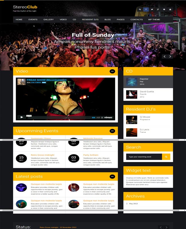 StereoClub - Responsive NightClub HTML5 thiet ke website chuyen nghiep