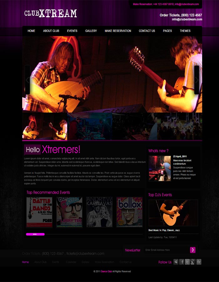 Club Xtreme - Night Life Html thiet ke website chuyen nghiep