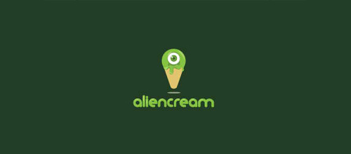 Aliencream thiet ke logo