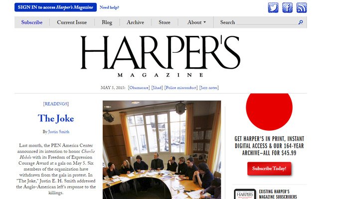 harpers magazine website