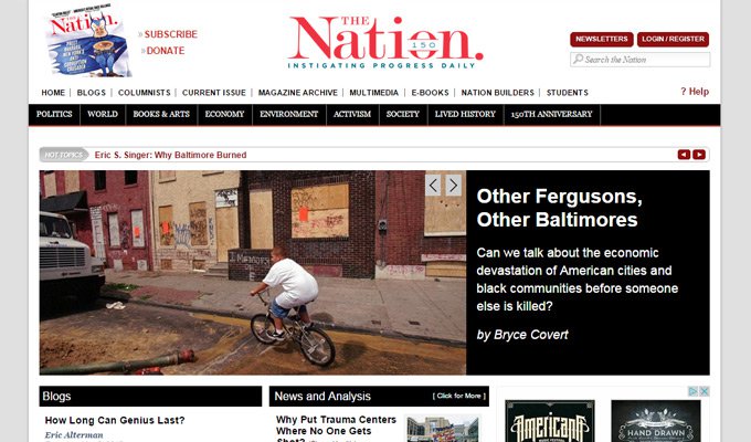the nation website homepage