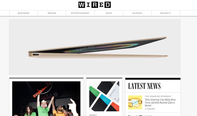 wired magazine website homepage