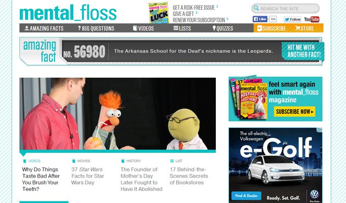 mental floss magazine website