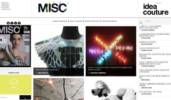 misc magazine website blog design