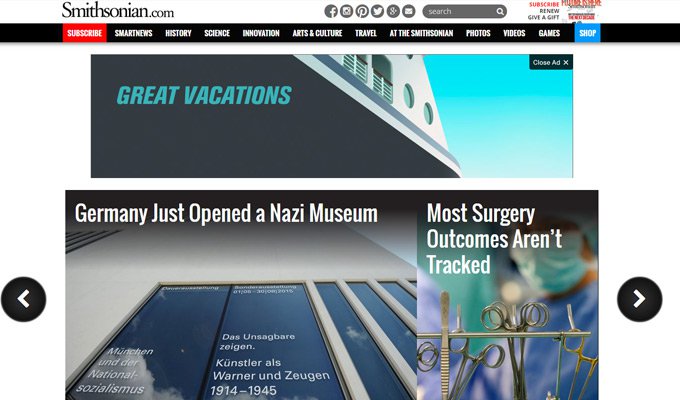 smithsonian magazine website homepage