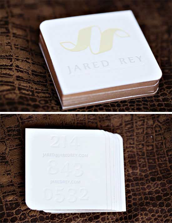 mini square business cards with edge painting