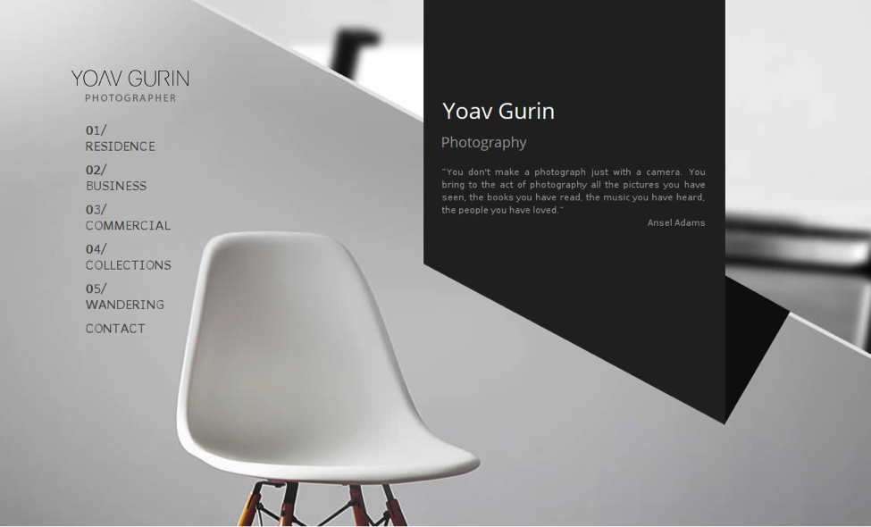 yoav gurin thiet ke website minimal