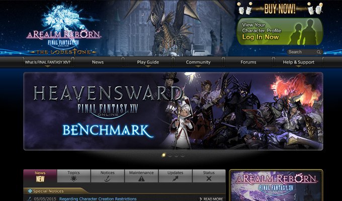 final fantasy realm reborn thiet ke website game 