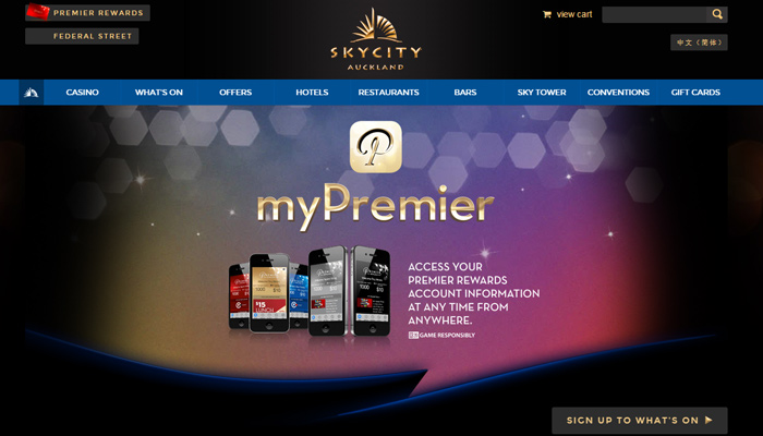sky city auckland website homepage design