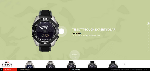 Những thiết kế website tuyệt đẹp từ Pháp - Kinh đô thời trang và nghệ thuật Tissot T-touch thiet ke website dep