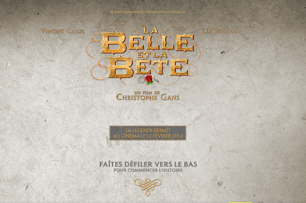 la belle et la bete thiet ke web typography