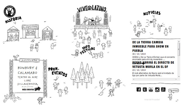 Vive Latino Navigation Menu trong thiet ke website chuyen nghiep