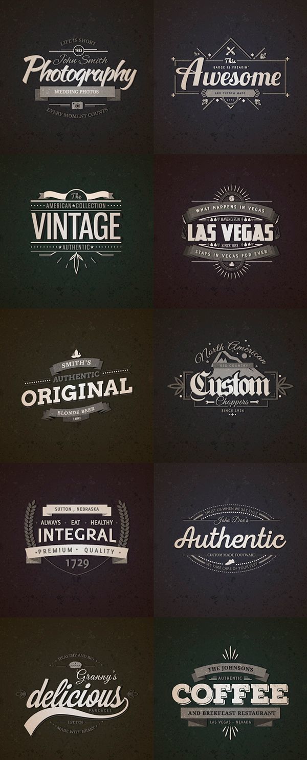 10 Retro Vintage Badges Vol.1 thiet ke logo dep