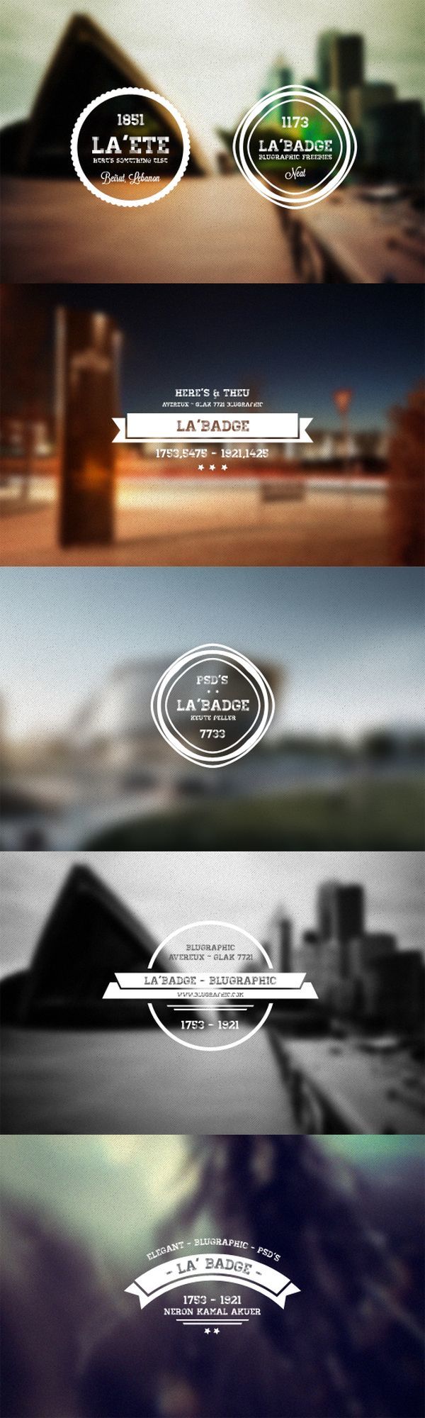 5 Photo Neat Retro Badges PSD thiet ke logo dep