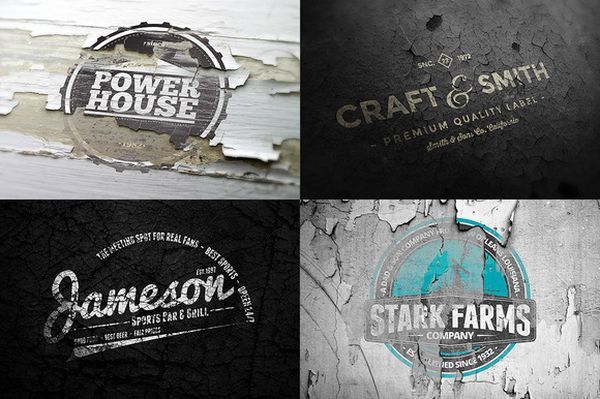 Vintage Logo Mock-ups thiet ke logo dep