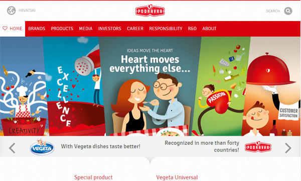 Cách dùng tagline (khẩu hiệu) thông minh làm tăng đẳng cấp website Podravka tagline trong thiet ke web