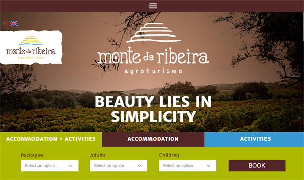 Cách dùng tagline (khẩu hiệu) thông minh làm tăng đẳng cấp website Monte da Ribeira tagline trong thiet ke web