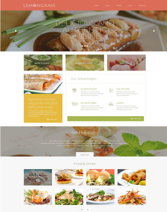 Cafe and Restaurant thiet ke website cafe