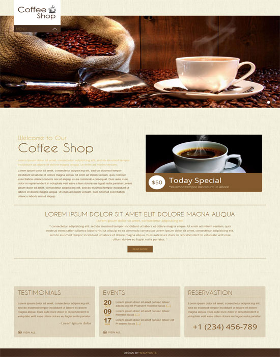 Coffee Shop thiet ke website cafe mien phi