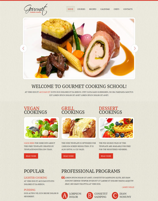 Cooking -thiet ke website cafe mien phi