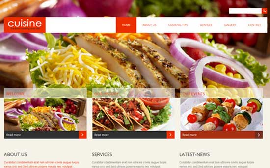 Cuisine thiet ke website cafe mien phi