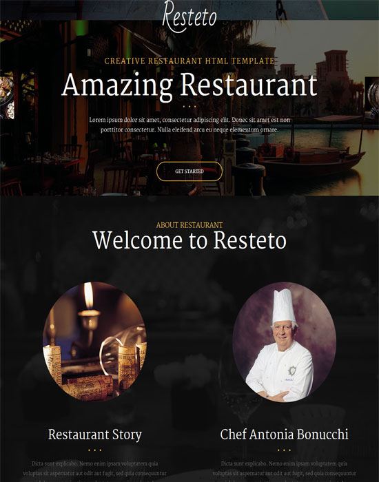 Resteto - thiet ke website cafe mien phi