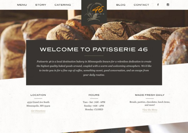 patisserie thiet ke website nha hang dep 