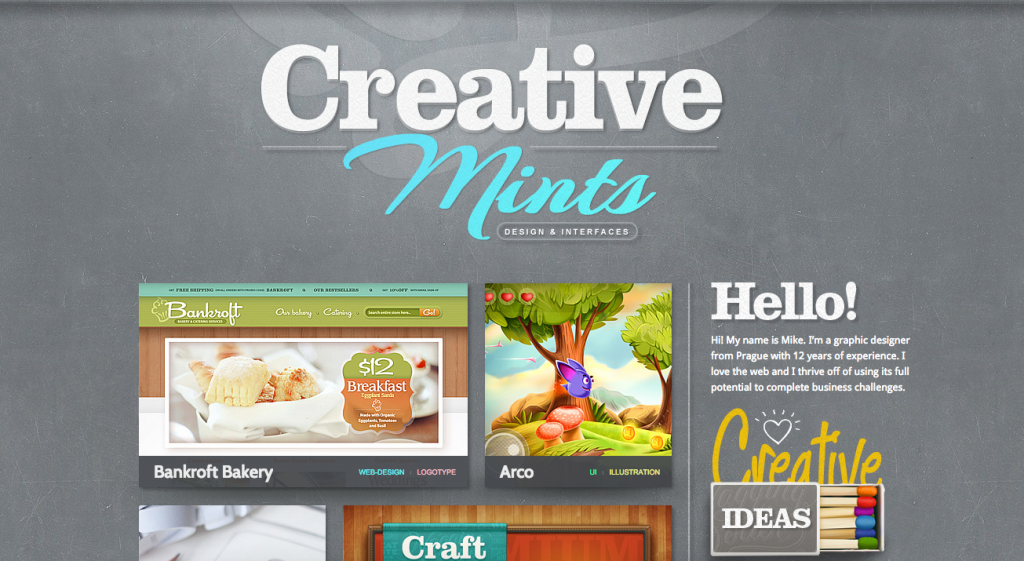 creative mints header trong thiet ke web