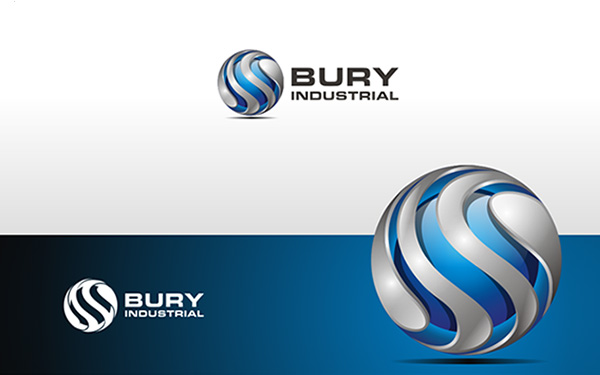 Bury Industrial Logo tutorial thiet ke logo