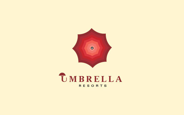 Umbrella Resorts tutorial thiet ke logo