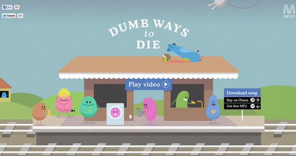 dumb ways to die thiet ke website dep