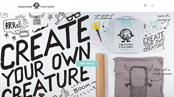 Creatures & Features typography trong thiet ke web