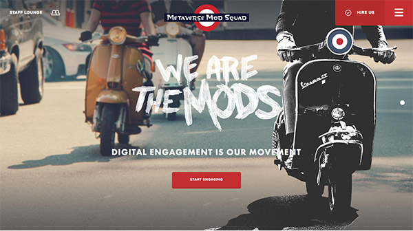 Metaverse Mod Squad typography trong thiet ke web