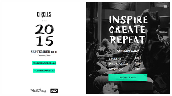 Circles Conference 2015 typography trong thiet ke web