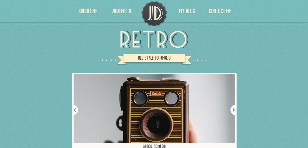 thiet ke web retro portfolio theme 