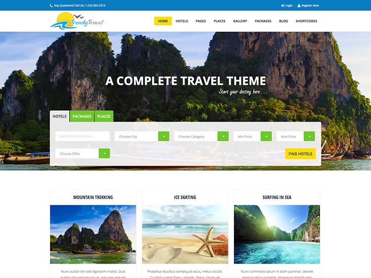 Trendy Travel thiet ke website du lich dep