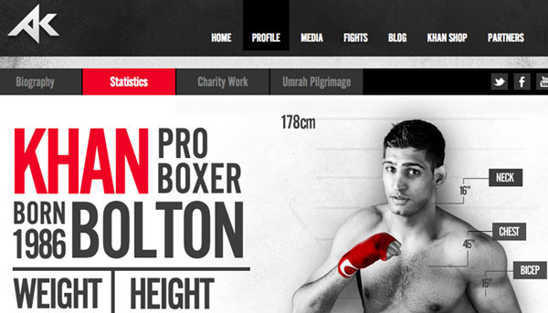 Amir Khan World thiet ke website the thao