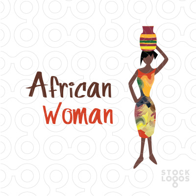 African Woman thiet ke logo dep