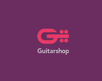 Guitarshop thiet ke logo nghe thuat