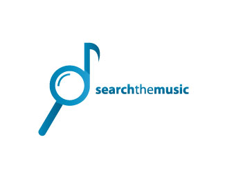 Search The Music thiet ke logo nghe thuat
